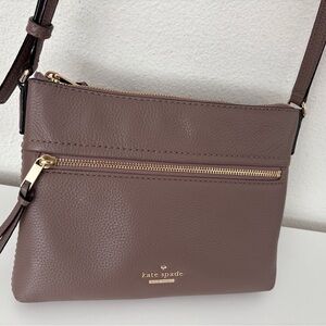 Kate Spade Brown Crossbody Bag with Gold Hardware